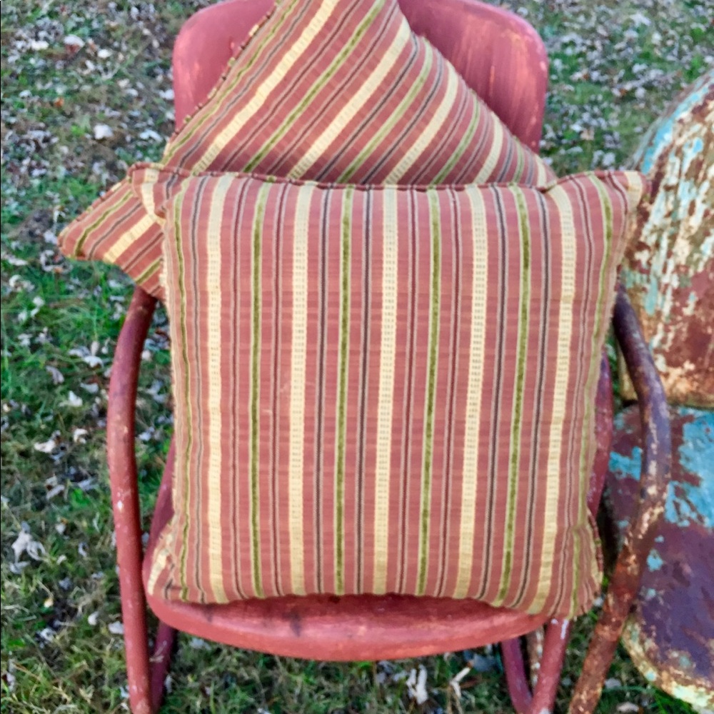 6129 Textural Striped Neutral Colors Throw Pillows 2 Real Firm Durable Pillows